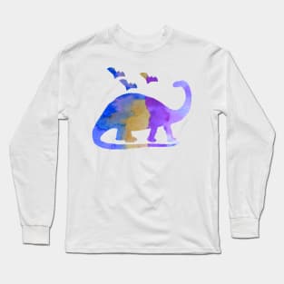 Brontosaurus and bats Long Sleeve T-Shirt